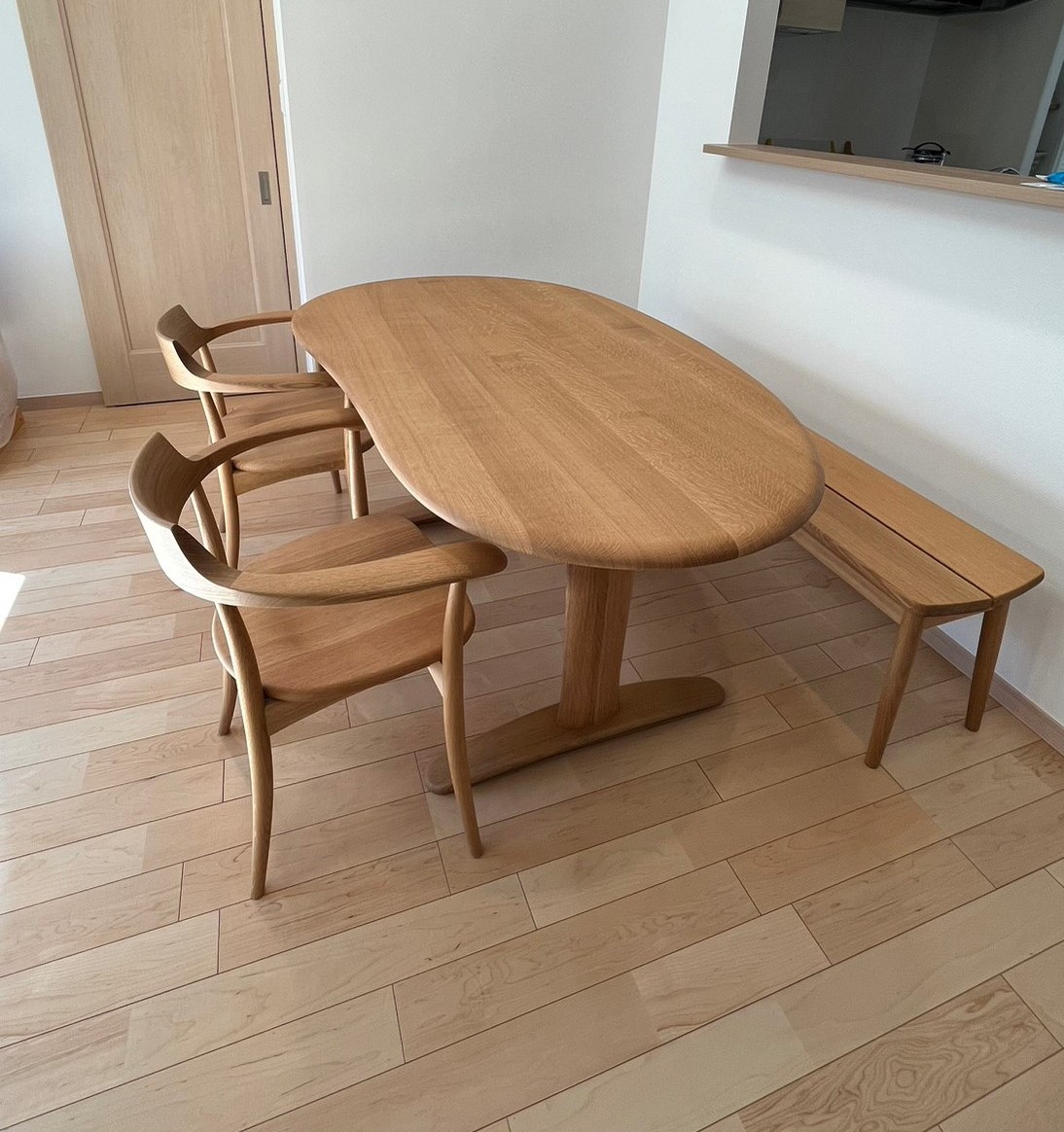 HIDA 飛騨産業 クレセント ダイニングテーブル リビング 豆型 nRZ HIDA  